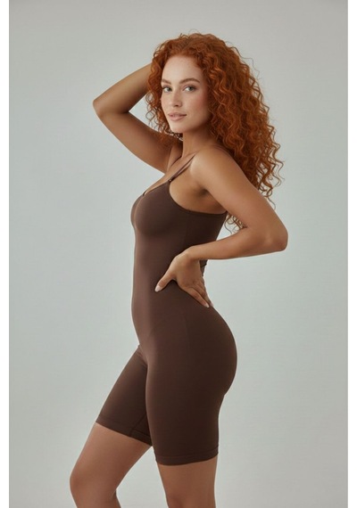 Fit Women Body Yüksek Bel Tam Boy 9050 Kahverengi