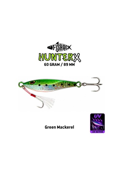 Metal Jig Yem - Fishack Hunterx - 60g 89mm - Renk Green Mackerel