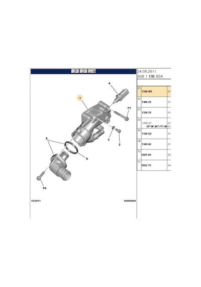 Termostat Gövdesi 206-307 Brs1336w3-1336w3
