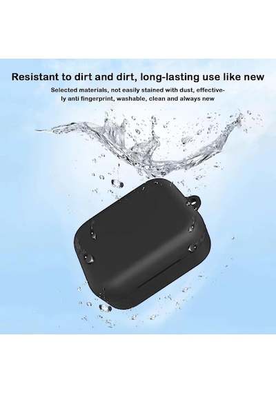 Anker Soundcore P41i Kılıf Askı Aparatlı Mat Silikon Siyah - Anker Soundcore P41i İle Uyumlu, 87006334