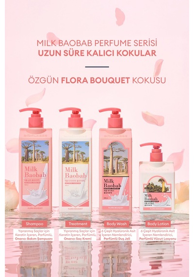 Yıpranmış Saçı Onaran Parfümlü Keratinli Saç Kremi Mılk Baobab Perfume Treatment Flora Bouquet
