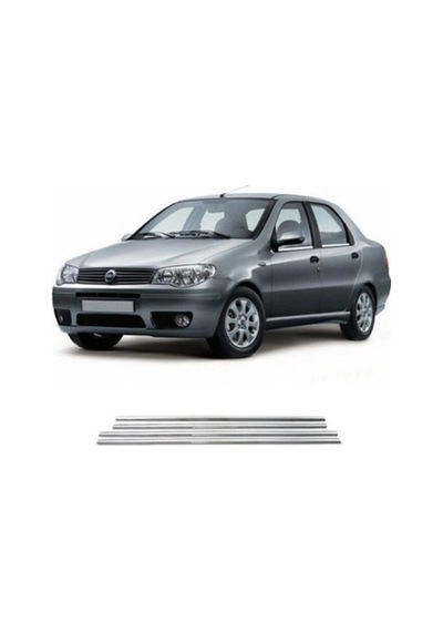 Fiat Albea 2002-2012 Modeller Arası Krom Cam Çıtası 4 Parça Paslanmaz Çelik