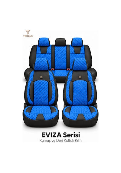 Mini Cooper 2014 Ve Sonrası Uyumlu Monaco Serisi Mavi Oto Koltuk Kılıfı