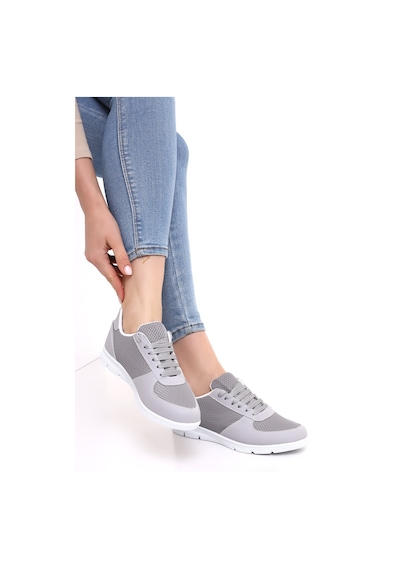 Wordex F1 Günlük Kadın Fileli Yazlık Sneaker Spor Ayakkabı Gri