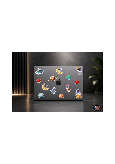 Uzay Ve Astronot Sticker Seti 21x30 Cm Çocuk Odası Gezegen Roket Dekoratif Duvar Sticker