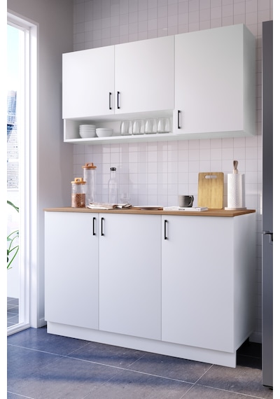 Hera Mutfak Dolabı Alt Üst Modül 135 Cm Tezgah Dahil Beyaz