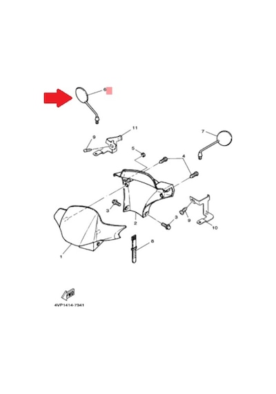 Yamaha Bws 100 Or.  Sağ Ayna 4Vp-F6290-10 (516579530)