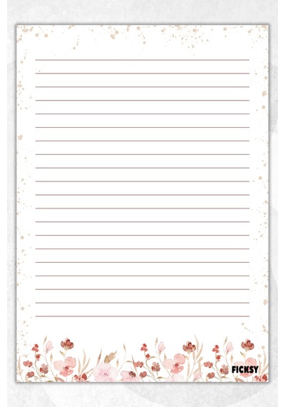 A5 Çiçek Bloknot Çizgili Defter - 50 Yaprak - Memopad - Notepad - Not Defteri - Not Kağıdı - 0800 Çok Renkli