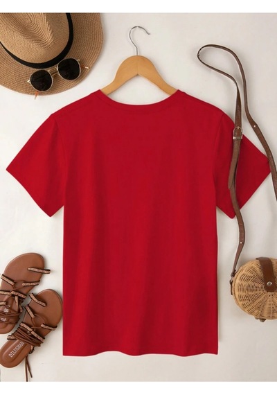 Uyguntarz Unisex Siluet Baskılı Tasarım Tshirt Kırmızı