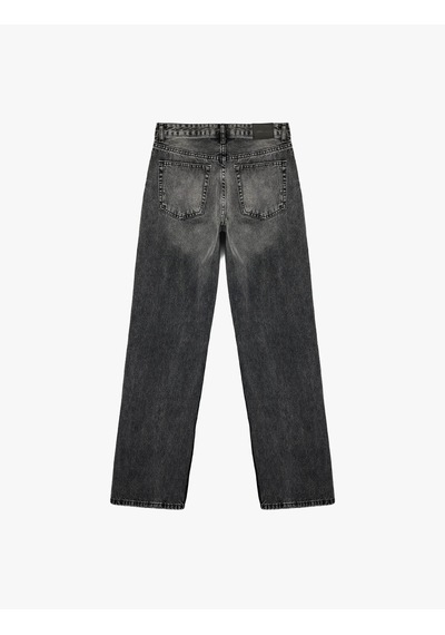 Koton Straight Fit Siyah Kadın Jean Pantolon 7wal40046md