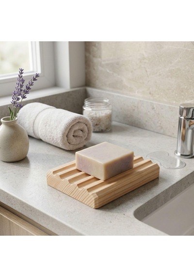 Dyris Doğal Masif Ahşap Sabunluk, 10x7 Cm, Kaymaz Tasarım, Banyo Ve Mutfak İçin Çok Renkli