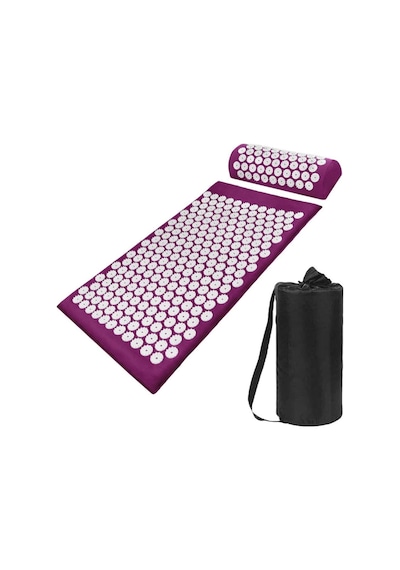 Akupressür Akupunktur Mat Ve Yastık Seti Refleksoloji Yoga Mor Renk Çivimat