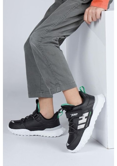 Jump 29602 Cırtlı Üniseks Çocuk Sneaker Günlük Spor Ayakkabı Siyah Siyah