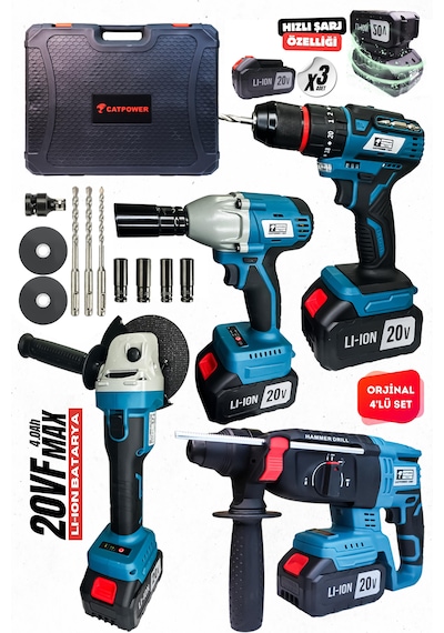 Catpower Kömürsüz Motor Akülü 4'lü Set: Güçlü Performans, Maksimu