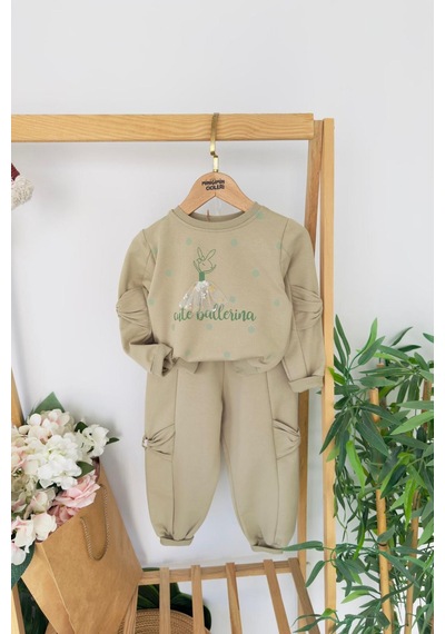 Miniğimin Cicileri Cute Balerina Desenki Fiyonk Detaylı Kız Çocuk 2 Li Takım - Yeşil Miniğimin Cicileri Cute Balerina Desenki Fiyonk Detaylı Kız Çocuk 2 Li Takım - Yeşil