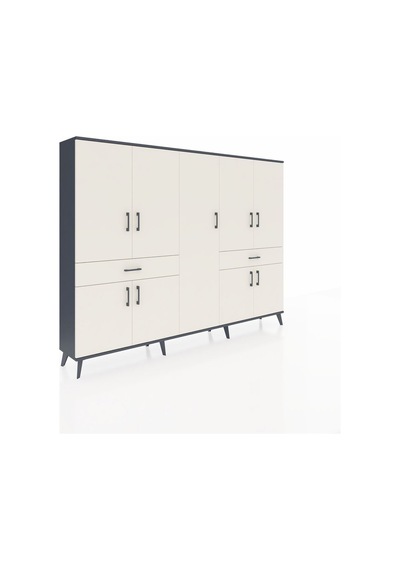 Arges Dolap 12 Raflı 2 Çekmeceli 8 Kapaklı 220x30x163 Antrasit-aytaşı Aytası - Antrasıt Arges Dolap 12 Raflı 2 Çekmeceli 8 Kapaklı 220x30x163 Antrasit-aytaşı Aytası - Antrasıt