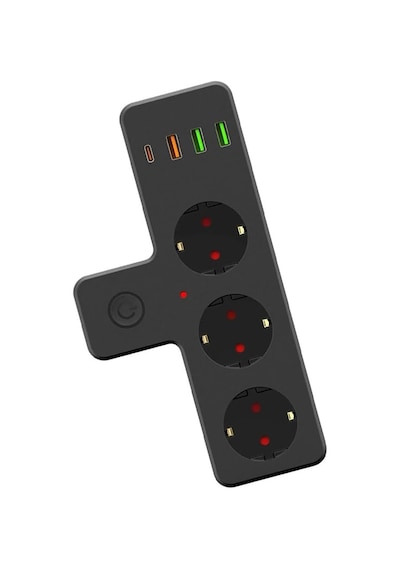 Nivego Termal Akım Korumalı Isıya Dayanıklı 3 Priz 3 Usb 1typce