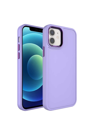 Forzacase Apple Uyumlu iPhone 11 Rock Serisi Metal Buton Ve Kamera Çerçeveli Sert Silikon Kılıf Lila
