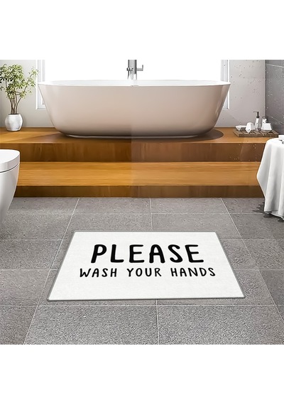 Evaşk Banyo Paspası İpeksi Kadifemsi Halı Yüzey Kaymaz Taban 40x60 BM03340B Beyaz
