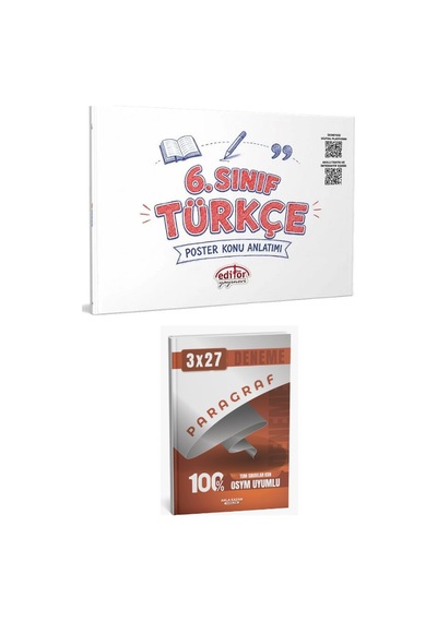 Editör 2027 6. Sınıf Türkçe Poster Konu Anlatımı+ Anla Kazan Paragraf