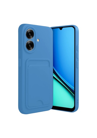 Realme Note 60 Kelvin Kartvizitli Silikon - Açık Mavi Langsdom Jm26 Kulaklık Modeli
