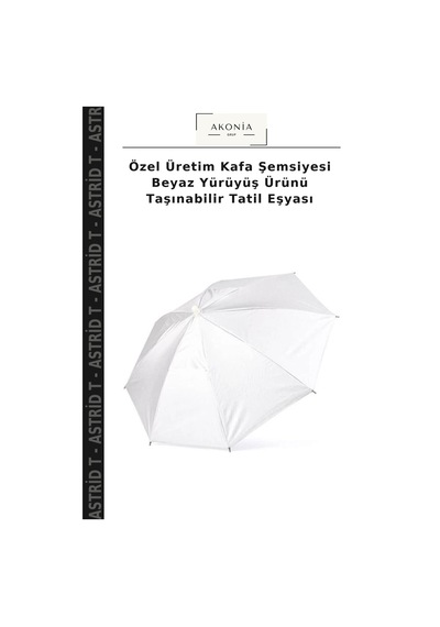 Astrid T Özel Üretim Kafa Şemsiyesi Beyaz Yürüyüş Ürünü Taşınabilir Tatil Eşyası