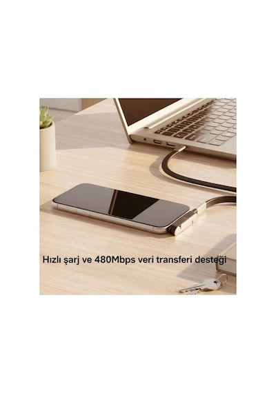 Katlanabilir Standlı Type-c To Type-c Adaptör Taşınabilir Mini Dock Şarj & Veri Dönüştürü