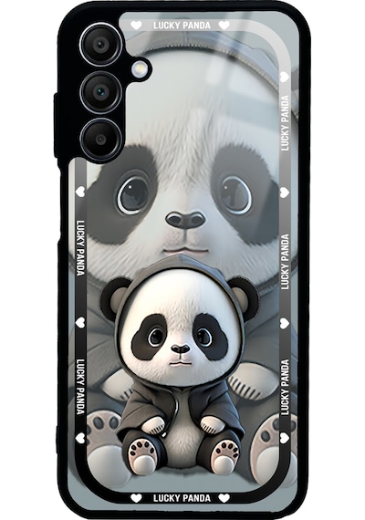 Samsung Uyumlu A15 White Lucky Panda Tasarımlı Glossy Telefon Kılıfı Çok Renkli