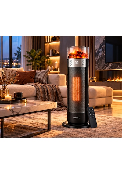 Auhma AT3H 2000 W Şömine Efektli Kule Tipi Elektrikli Isıtıcı