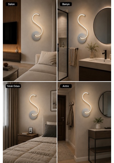 AvizeGO Simon Modern Led Duvar Apliği Günışığı Gri