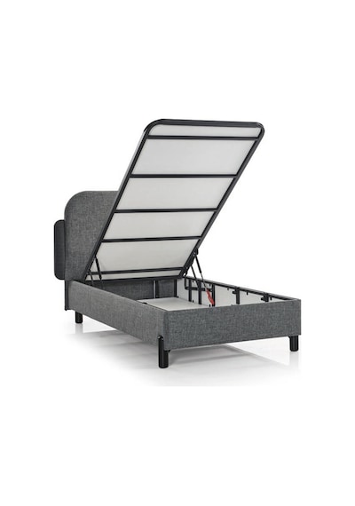 Junior Bedding Smart Tek Kişilik Sandıklı Baza Başlık Seti 90x190 Cm Modern Baza Ve Başlık Takımı, Depolama Alanlı 90 x 190