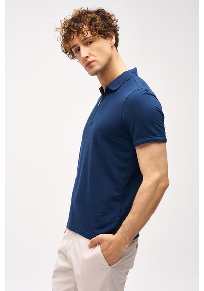 Lacivert Slim Fit Dar Kalıp Fermuarlı Polo Yaka Düz Kısa Kollu Tişört-16409 Lacivert Lacivert Slim Fit Dar Kalıp Fermuarlı Polo Yaka Düz Kısa Kollu Tişört-16409 Lacivert