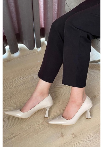 Kadın Samba Krem Rugan Stiletto Krem Rugan