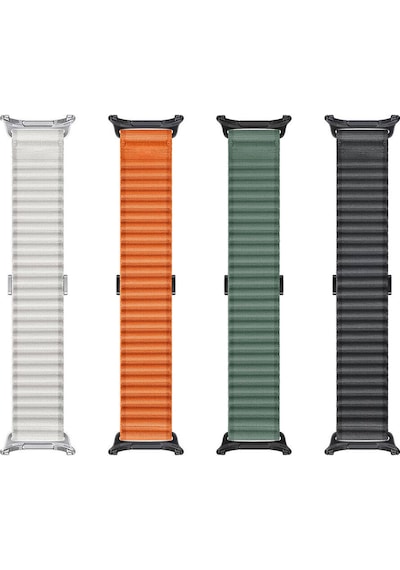 Kilifone - Samsung Watch Ultra 47mm Uyumlu - Kordon Naylon Kumaş Hasır Örgülü Kordon Krd-120 - Yeşil