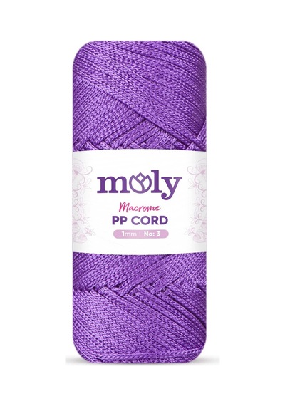 Moly Pp Cord Polyester Makrome No:3 1mm 141-eflatun Örgü İpi 100 Gram