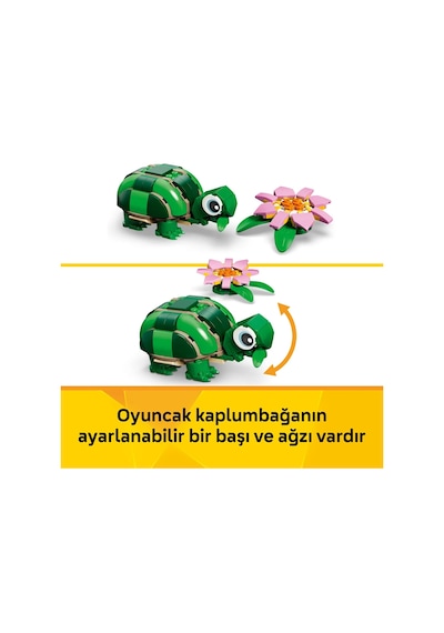 LEGO® Creator 3’ü 1 Arada Kaplumbağa ile Nilüfer Çiçeği 31377-7 Yaş ve Üzeri Çocuklar için Yaratıcı Oyuncak Yapım Seti (124 Parça)