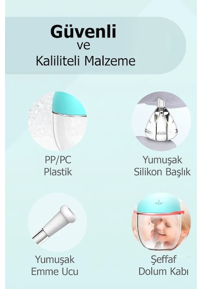 Babyhope Esp-923 Bebek & Çocuk Burun Aspiratörü 0-10 Yaş Uyumlu Temizleme Cihazı Mavi