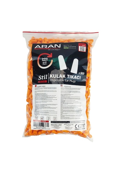 Ar-an Safety Stıl Refıll 500lü Kulak Tıkacı 35db