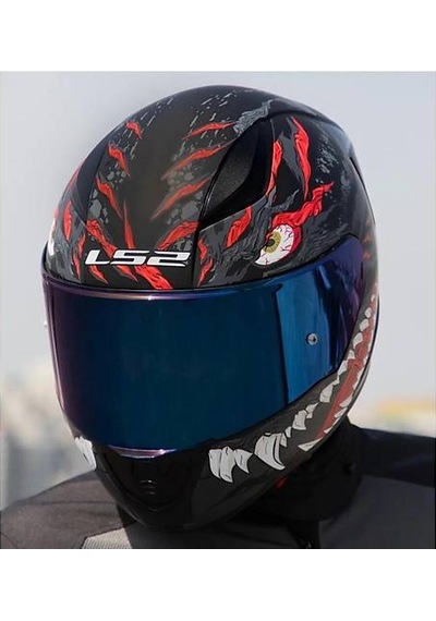 Ls2 Rapıd 2 Race Kaıju Fullface Motosiklet Kaskı Mavi Camlı Siyah
