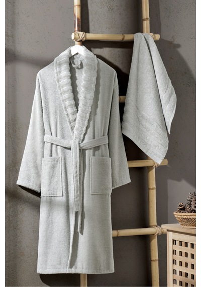 Bornoz - Havlu Seti Carla A.gri L/xl+50x90cm A.gri