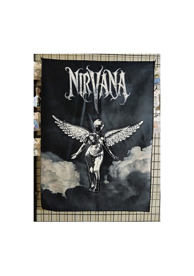 Owl Bag Nirvana Angel Style Black And White Desenli Tasarım Duvar Halısı