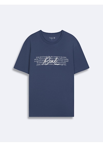 LTB Silver Logo Baskılı Regular Mavi T-shırt Çok Renkli