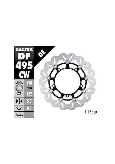 Yamaha Mt-03 Ön Fren Diski 298 Mm 2006 2012 Arası Galfer Dalgalı Hareketli Alüminyum Disk