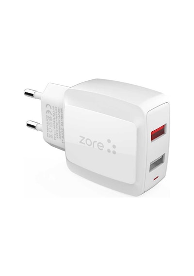 Vest Serisi V2 Type-C 2 In 1 2.4A Hızlı Şarj Seti-Beyaz