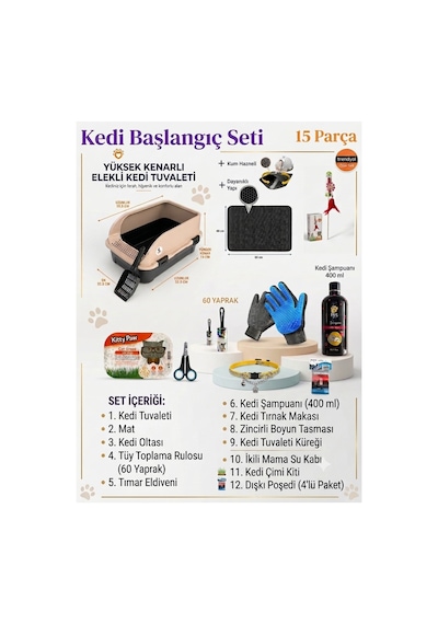 Kedi Başlangıç Set 15 Parça