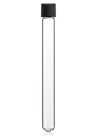 Deney Tüpü Cam Vida Kapaklı Dibi Yuvarlak 10 Adet Boy 160 Mm