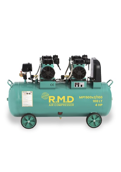 R.m.d Kompresör 100 Lt Yüksek Emişli Yağsız Teknoloji Hava Kompresörü -mp1500x2ı100