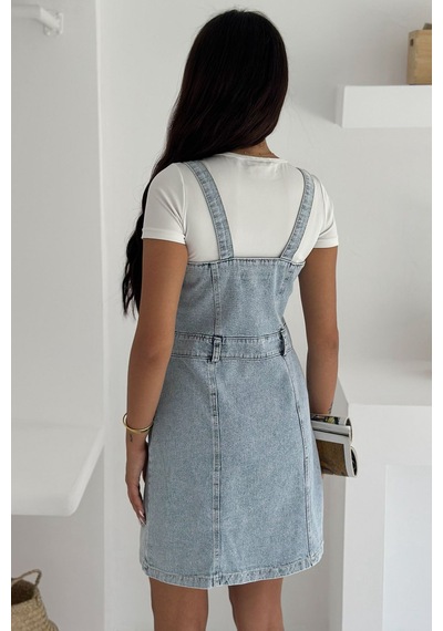 Noa & Noa Kadın Düğmeli Kot Askılı Elbise Denim Days Mavi