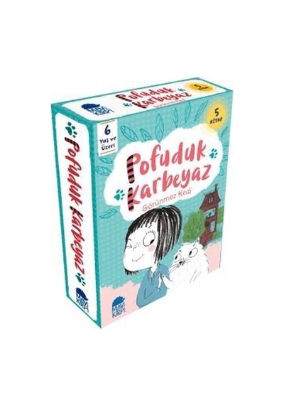 Pofuduk Karbeyaz Görünmez Kedi Seti-5 Kitap Takım - Pip Jones - Mavi Kirpi