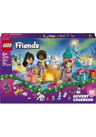 LEGO® Friends 2026 Yılbaşı Takvimi 42698 - 6 Yaş ve Üzeri Çocuklar için 3 Mini Bebek İçeren Oyuncak Yapım Seti (211 Parça)